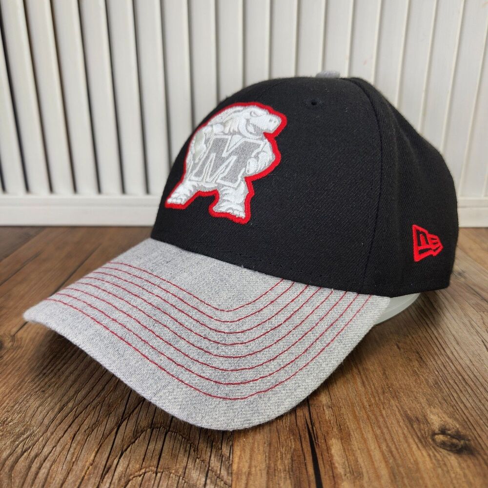 Maryland Terrapins Terps New Era 9forty Strapback Hat Cap Black Gray Red College